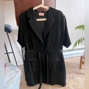 Showpo blazer button through dress with waist tie.